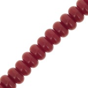 Perles rondelles - Heishi en verre 8x5 mm - Bordeaux x38cm