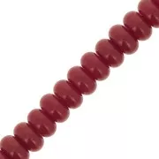 Perles rondelles - Heishi en verre 8x5 mm - Bordeaux x38cm
