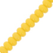 Perles rondelles - Heishi en verre 8x5 mm - Jaune foncé x40cm