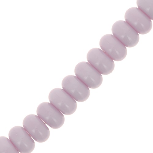Perles rondelles - Heishi en verre 8x5 mm - Lilas x40cm