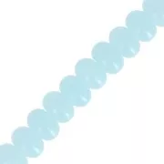 Perles rondelles - Heishi en verre 8x5 mm - Bleu clair x40cm