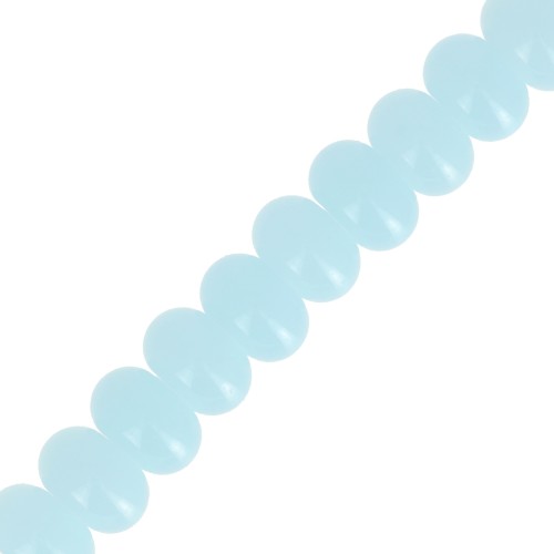 Perles rondelles - Heishi en verre 8x5 mm - Bleu clair x40cm