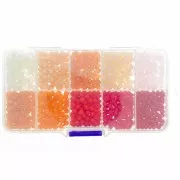 Assortiment perles rondelles facettées - rondes aplaties 4x3 mm Rose - Rouge x1000
