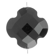 Perle trèfle facetté 12 mm en verre - Noir x1|raw }}