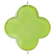 Perle trèfle facetté 12 mm en verre - Vert x1|raw }}