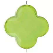 Perle trèfle facetté 12 mm en verre - Vert x1