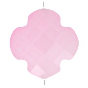 Perle trèfle facetté 12 mm en verre - Rose clair x1