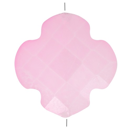 Perle trèfle facetté 12 mm en verre - Rose clair x1