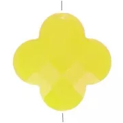 Perle trèfle facetté 12 mm en verre - Jaune x1