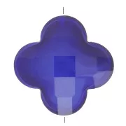 Perle trèfle facetté 12 mm en verre - Bleu foncé x1
