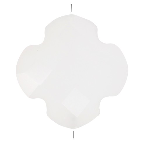 Perle trèfle facetté 11.5 mm en verre - Blanc x1