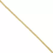 Chaîne maille Forçat double anneaux 3 mm - Doré à l'or fin x1m