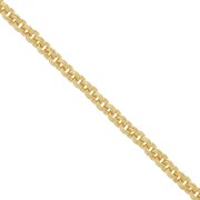 Chaîne maille Forçat double anneaux 3 mm - Doré à l'or fin x1m
