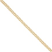 Chaîne maille Forçat double anneaux 5 mm - Doré à l'or fin x1m