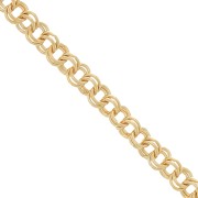 Chaîne maille Forçat double anneaux 5 mm - Doré à l'or fin x1m