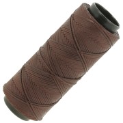 Fil plat en polyester ciré - Slam Cord pour micro macramé 1 mm - Cacao x100m