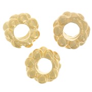 Perles rondelles forme fleur 4 mm - Doré à l'or fin x10|raw }}
