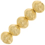 Perles rondes aplaties effet fleur 7.5 mm - Doré à l'or fin x4