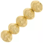 Perles rondes aplaties effet fleur 7.5 mm - Doré à l'or fin x4