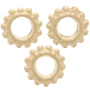 Perles rondelles avec petites boules 7 mm - Doré à l'or fin x10|raw }}