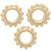 Perles rondelles avec petites boules 7 mm - Doré à l'or fin x10