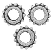 Perles rondelles avec petites boules 7 mm - Argenté vieilli x10|raw }}