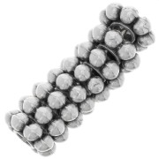 Perles rondelles fleur 7 mm - Argenté vieilli x10