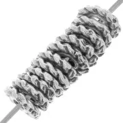 Perles rondelles effet corde 5 mm - Argenté vieilli x10
