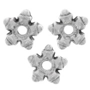 Perles rondelles étoile 7 mm - Argenté vieilli x10