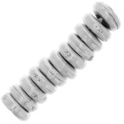 Perles rondelles lisses 5 mm - Argenté vieilli x10