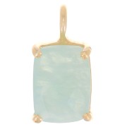 Pendentif rectangle facetté serti griffe 12x6mm Argent 925 Doré Or fin - Amazonite|raw }}