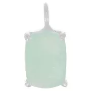 Pendentif rectangle facetté avec serti griffe 12x6 mm - Argent 925 - Amazonite
