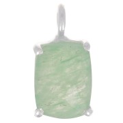 Pendentif rectangle facetté avec serti griffe 12x6 mm - Argent 925 - Aventurine|raw }}