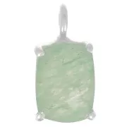 Pendentif rectangle facetté avec serti griffe 12x6 mm - Argent 925 - Aventurine
