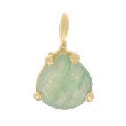 Pendentif triangle facetté serti griffe 10x7 mm - Arg 925 Doré Or fin - Aventurine|raw }}