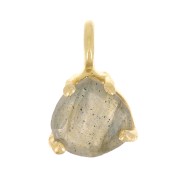 Pendentif triangle facetté serti griffe 10x7 mm Arg 925 Doré Or fin - Labradorite|raw }}