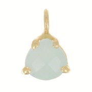 Pendentif triangle facetté serti griffe 10x7mm Argent 925 Doré Or fin - Amazonite