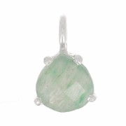 Pendentif triangle facetté avec serti griffe 10x7 mm - Argent 925 - Aventurine|raw }}