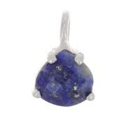 Pendentif triangle facetté avec serti griffe 10x7 mm - Argent 925 - Lapis lazuli|raw }}