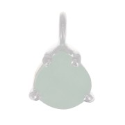 Pendentif triangle facetté avec serti griffe 10x7 mm - Argent 925 - Amazonite|raw }}