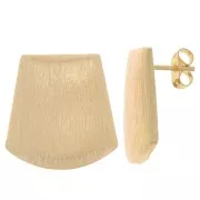 Clous d'oreilles trapèze effet brossé 20 mm avec anneau ouvert - Doré x2