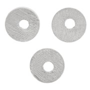 Perles rondelles Heishi  effet brossé 4x0.8mm Argenté x5g environ 65 pièces|raw }}