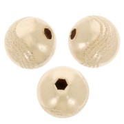 Perle ronde - gravure effet diamanté motif vagues 8mm - Gold filled (or laminé)  x1|raw }}