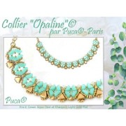 Perles en verre Kos® par Puca® 6x3 mm - Green Aqua Opal Travertin x10g