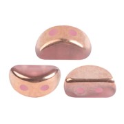 Perles en verre Kos® par Puca® 6x3 mm - Light Rose Opal Capri Gold x10g