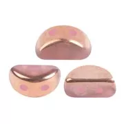 Perles en verre Kos® par Puca® 6x3 mm - Light Rose Opal Capri Gold x10g
