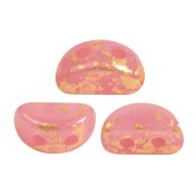 Perles en verre Kos® par Puca® 6x3 mm - Light Rose Opal Gold Splash x10g|raw }}