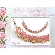 Perles en verre Kos® par Puca® 6x3 mm - Light Rose Opal Gold Splash x10g