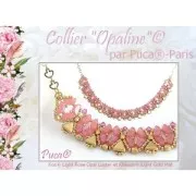 Perles en verre Kos® par Puca® 6x3 mm - Light Rose Opal Gold Splash x10g