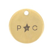 Breloques personnalisées 6 mm avec Logo simple - Acier inoxydable 304 Doré x100